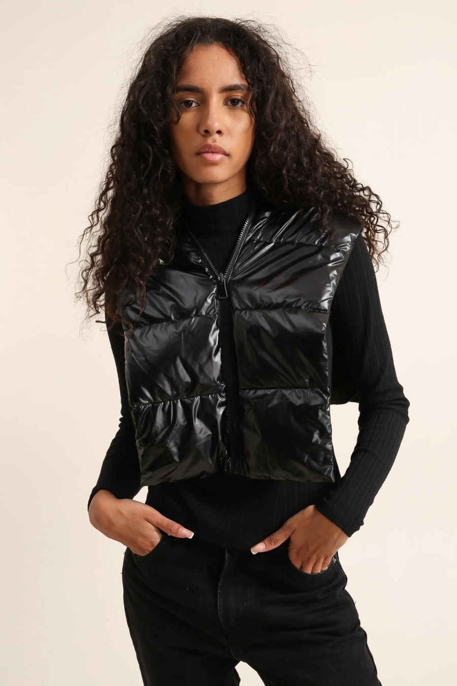 Attrait Paris – Capuche doudoune réversible – Noire