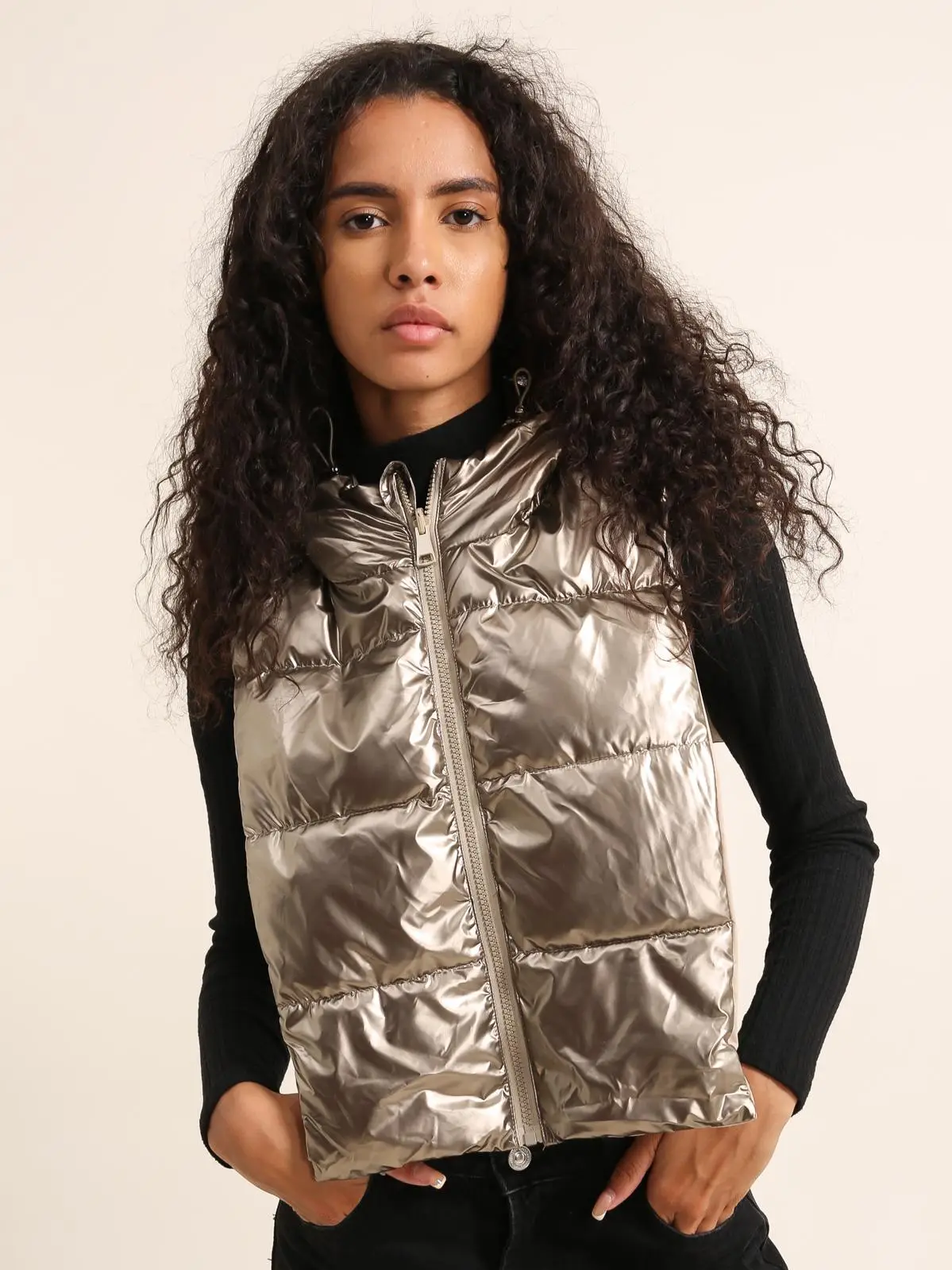 Attrait Paris – Capuche doudoune réversible – Dorée