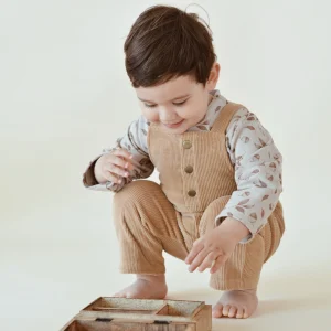 Eli & Nev – Salopette en velours côtelé marron