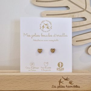 Les petites hirondelles – Boucles d&rsquo;oreilles – Coeur doré