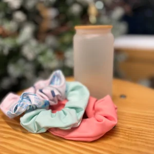 Verre en verre givré 16 oz avec couvercle en bambou et paille au choix avec Trio de chouchou