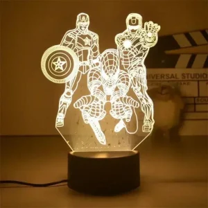 Lampe 3D Ligue Des Justiciers Captain America Spider