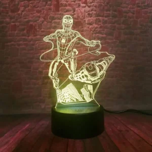 Lampe 3D Spider-Man et Iron Man