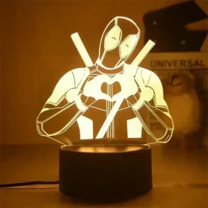Lampe de table 3D Super-héros Amour Deadpool
