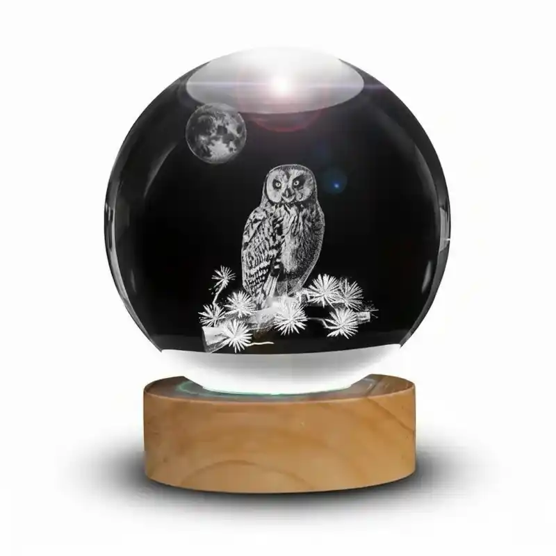 Veilleuse Hibou Boule De Cristal Led – Image 2