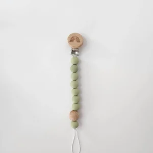 Attache-suce en perles de silicone - Sauge et bois