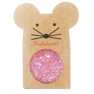 Ratatam – Balle rebondissante souris à paillettes rose