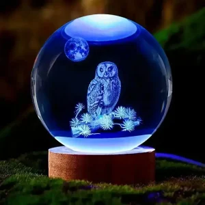 Veilleuse Hibou Boule De Cristal Led