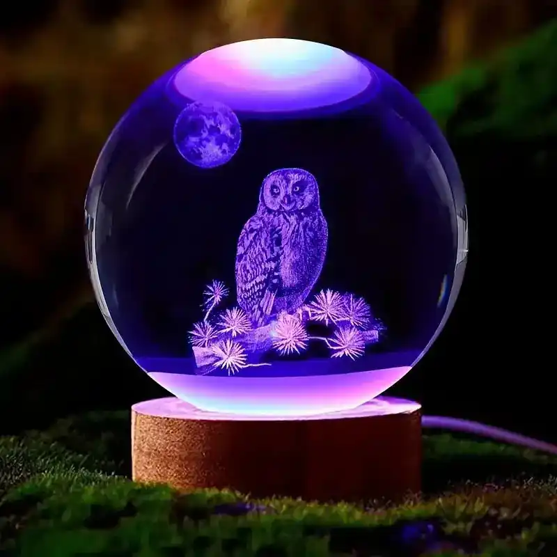 Veilleuse Hibou Boule De Cristal Led – Image 3