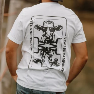 T-shirt classique unisexe Winslow blanc - Veau de ville/campagne