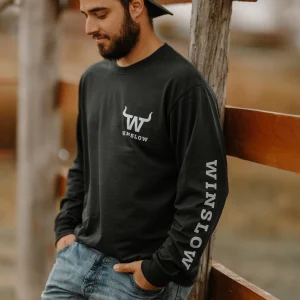 Long sleeve classique unisexe Winslow noir - WINSLOW