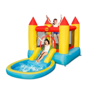 Château gonflable avec toboggan et piscine – Happy Hop