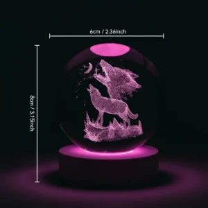 Lampe Loup Boule Lumineuse 3D