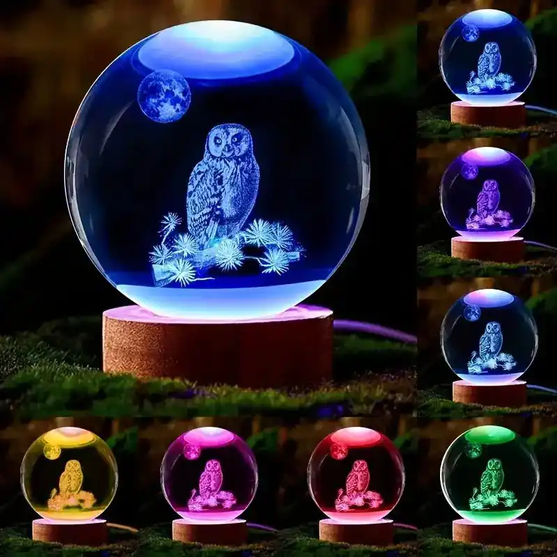 Veilleuse Hibou Boule De Cristal Led – Image 6