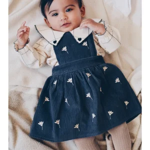 Eli & Nev – Robe en velours côtelé bleu