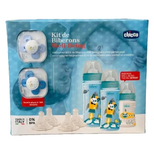 kit de biberons  bien etre bleu – Chicco