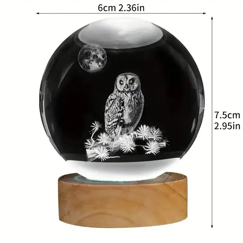Veilleuse Hibou Boule De Cristal Led – Image 4