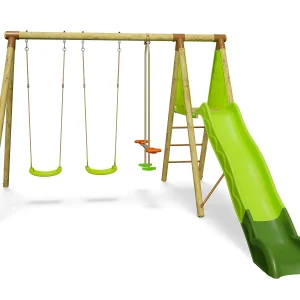 Portique en bois + toboggan 2.3m – Trigano