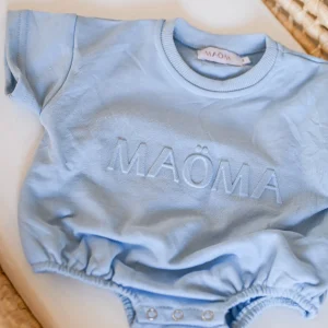 Barboteuse terry à manches courtes MAÖMA - Ciel