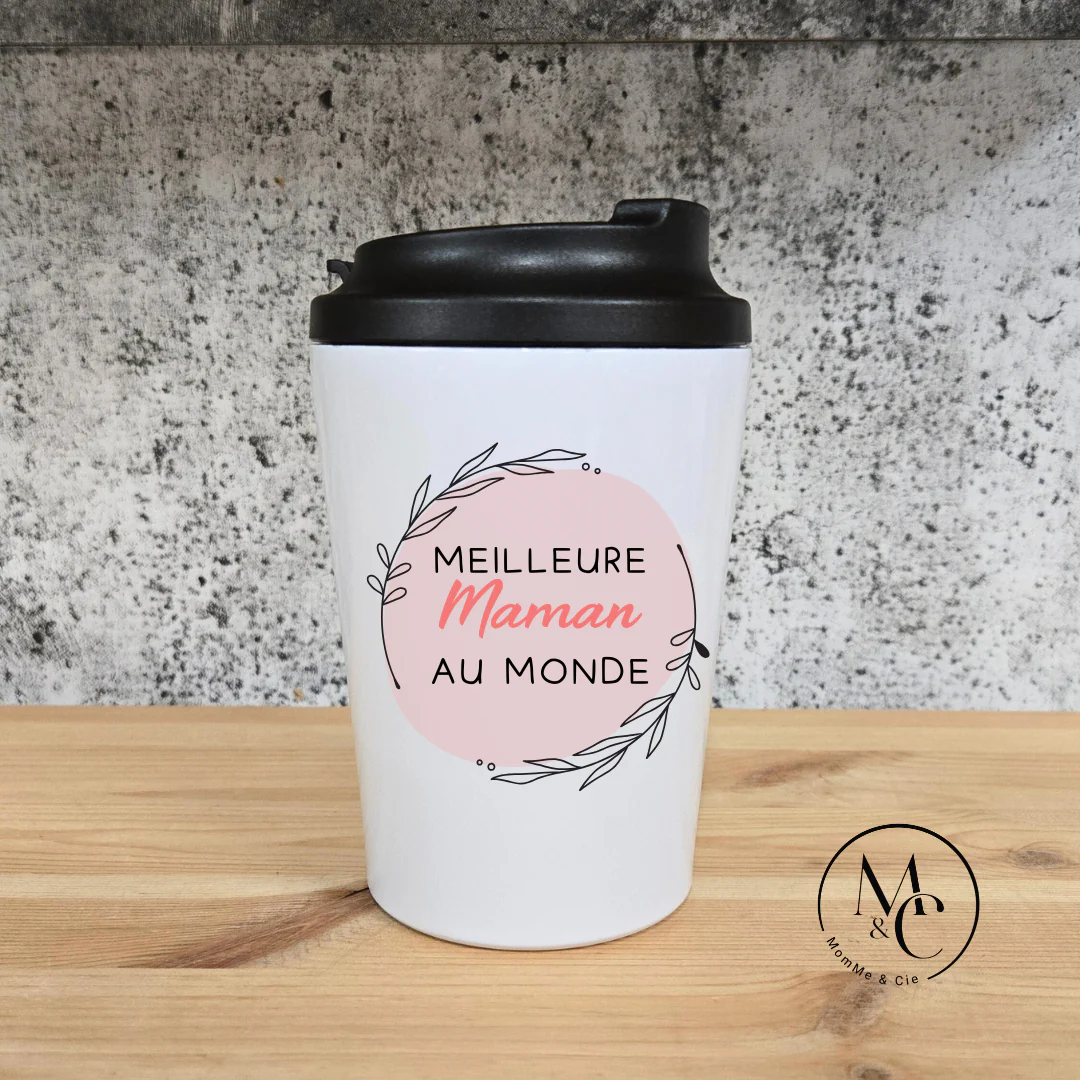 Verre à café en acier inoxydable 12oz - Meilleure Maman