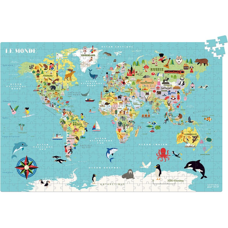 Vilac – Puzlle 500 pces – Carte du monde – Image 2